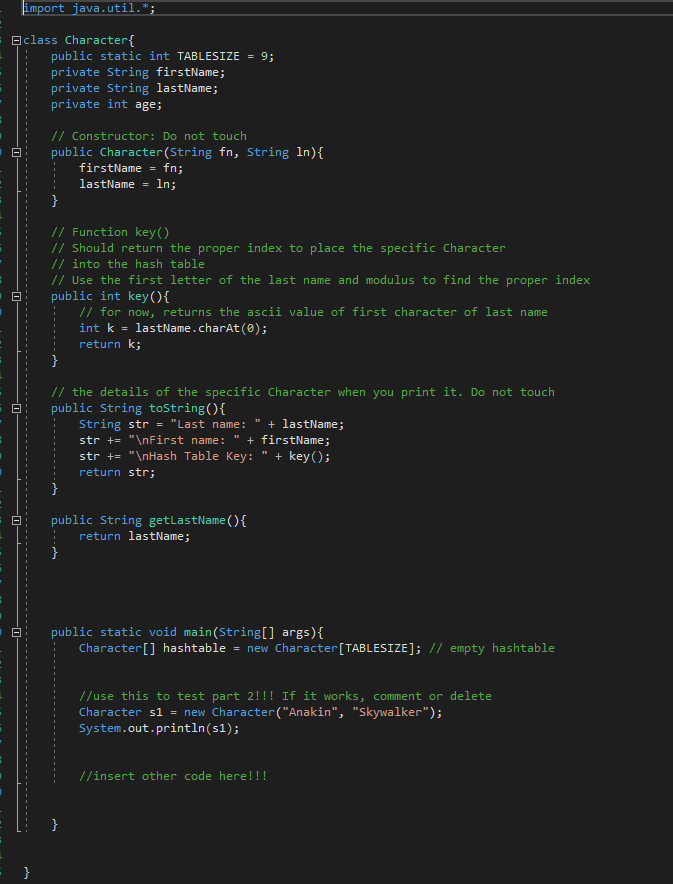 ln; } // Function key() // Should return the proper index to