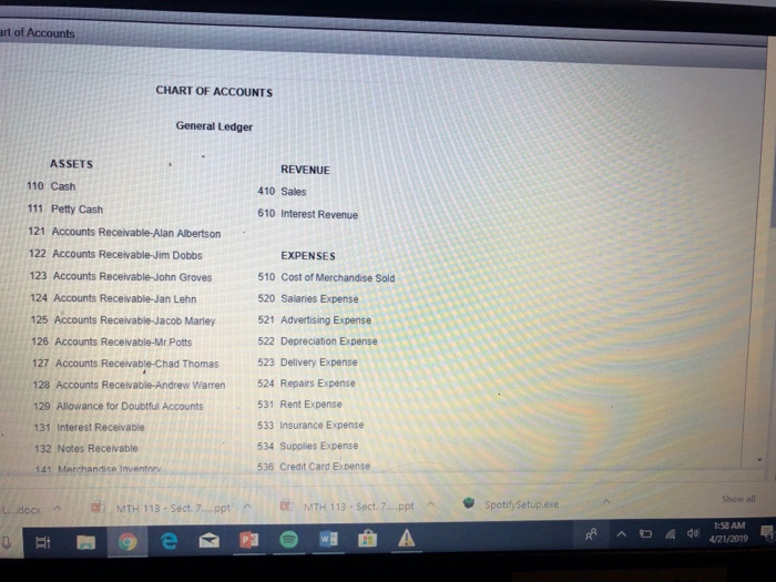 accounting for uncollectible receivables. April 1 Sold merchandise on account to Jim