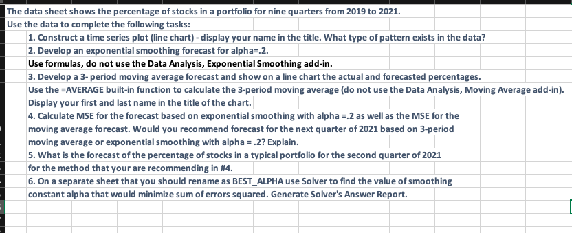 Stock % 2019 1 29.8 2 31.0 3 29.9 4 30.1 2020