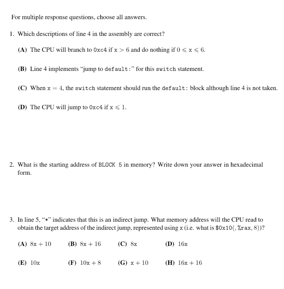 case 6: // BLOCK 1 break; case 5 case 3 // BLOCK
