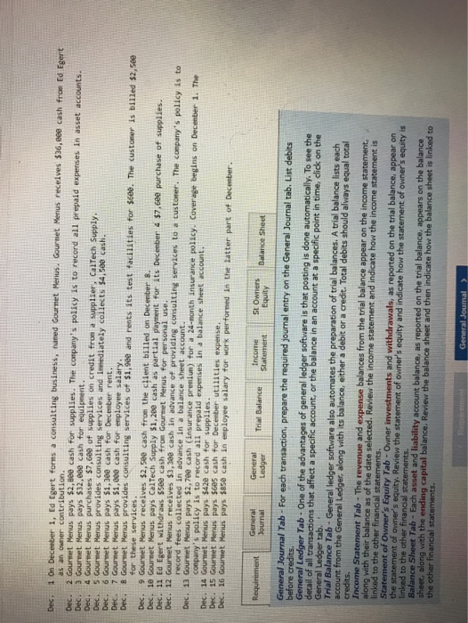  Dec 1 On December 1, Ed Egert forms a consulting business,