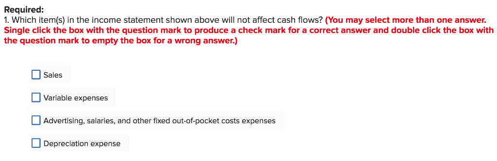 provide net operating income in each of five years as follows: Sales