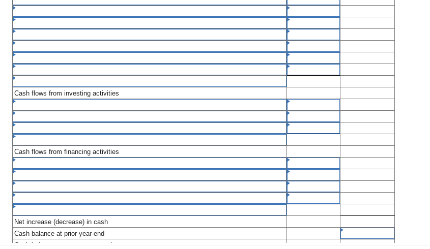  Required: (1) Prepare a statement of cash flows using the indirect