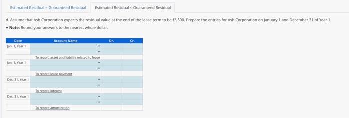 Corporation (lessee) signed a fouryear lease on january 1 of Year 1