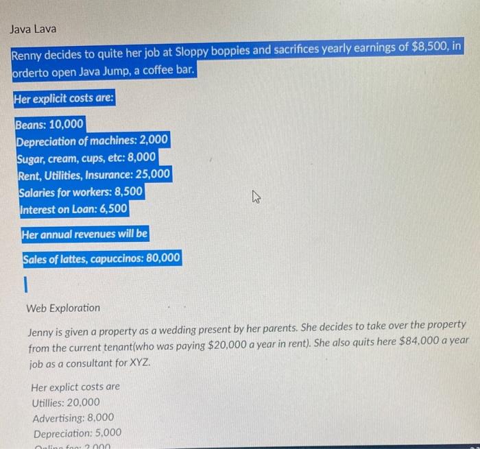 help Java Lava Renny decides to quite her job at Sloppy boppies