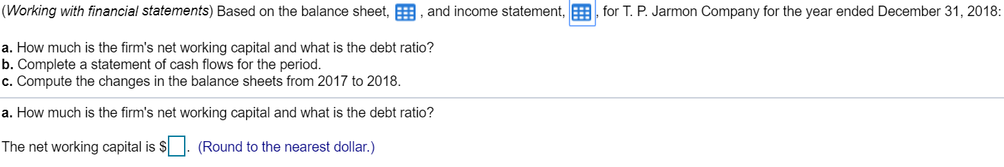 (Working with financial statements) Based on the balance sheet, 3 ,