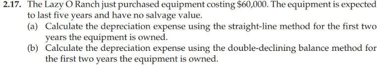  1. Calculate the depreciation expense using the straight-line method for the