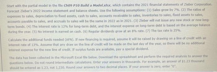  Start with the partial model in the file Cho9 p10 Build