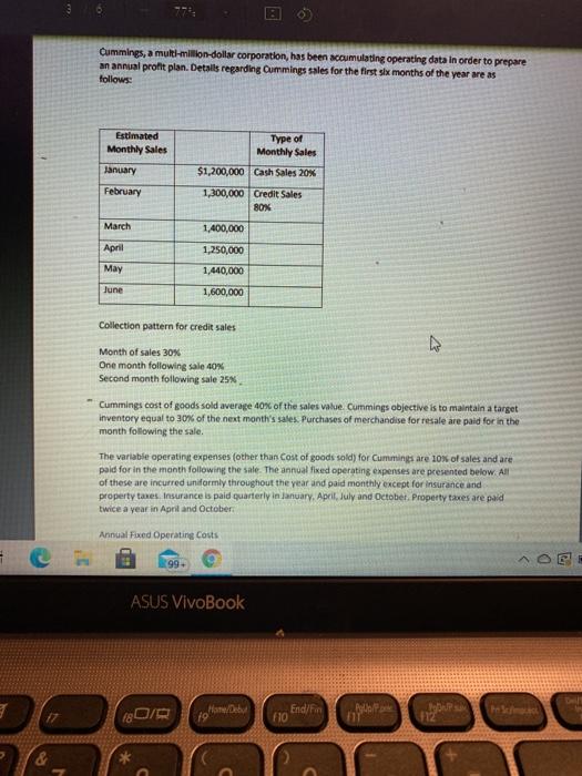  3 Cummings, a multi-million-dollar corporation, has been accumulating operating data in