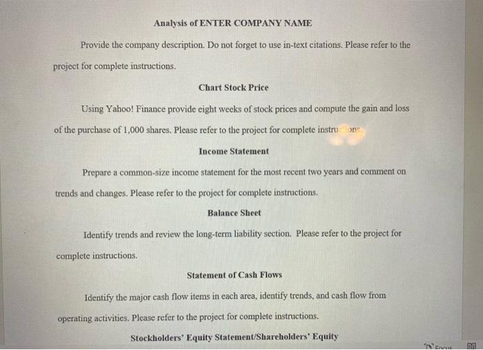 assignment. The company it is on is American Eagle. Work: Answers: Analysis