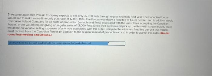 and sets a single product called a Ret: Operating at capacity, the