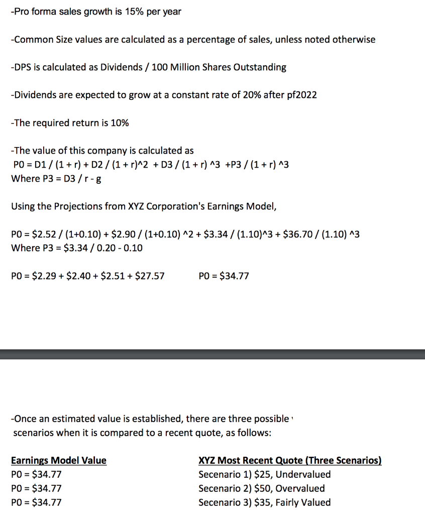 a minimum projection of three years, as based on pro forma projections