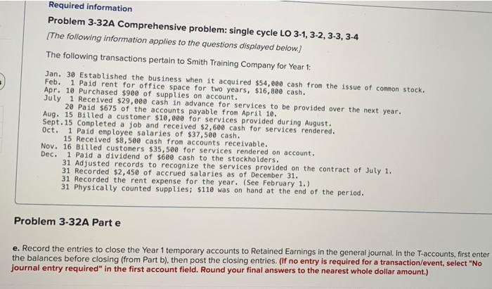  Required information Problem 3-32A Comprehensive problem: single cycle LO 3-1, 3-2,