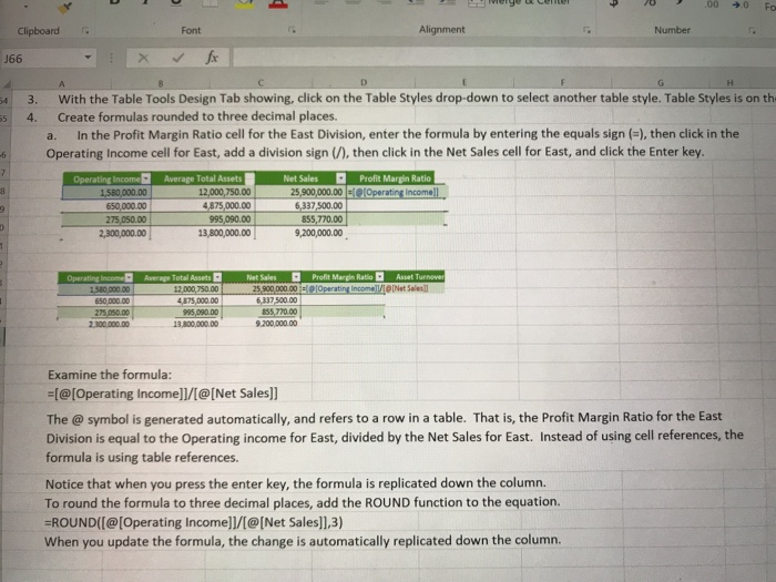 for the year, and wants the results for the three specified key
