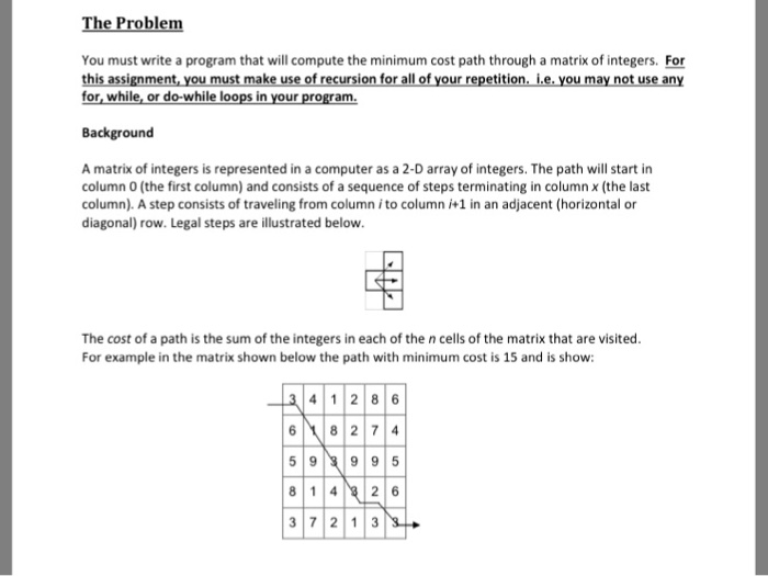  The Problem You must write a program that will compute the