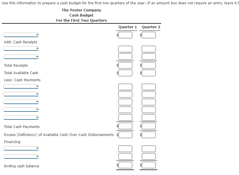 Quarter 2 Sales $208,460 $211,538 115,290 120,832 Direct material purchases Direct labor