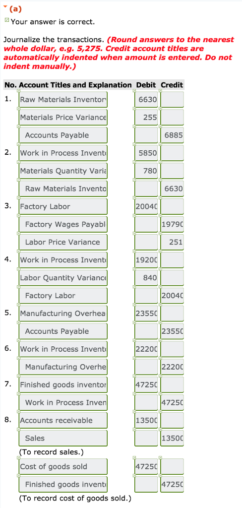standard costs with its job order cost accounting system. In January, an