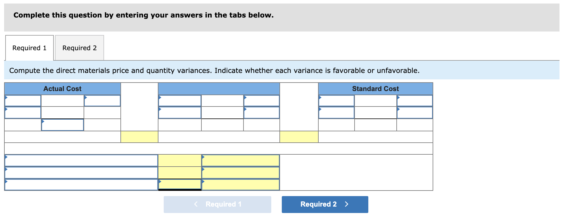 help! Reed Corp. has set the following standard direct materials and direct