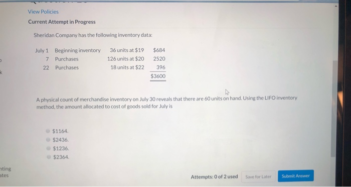 goods on hand at the end of a period resulted in a