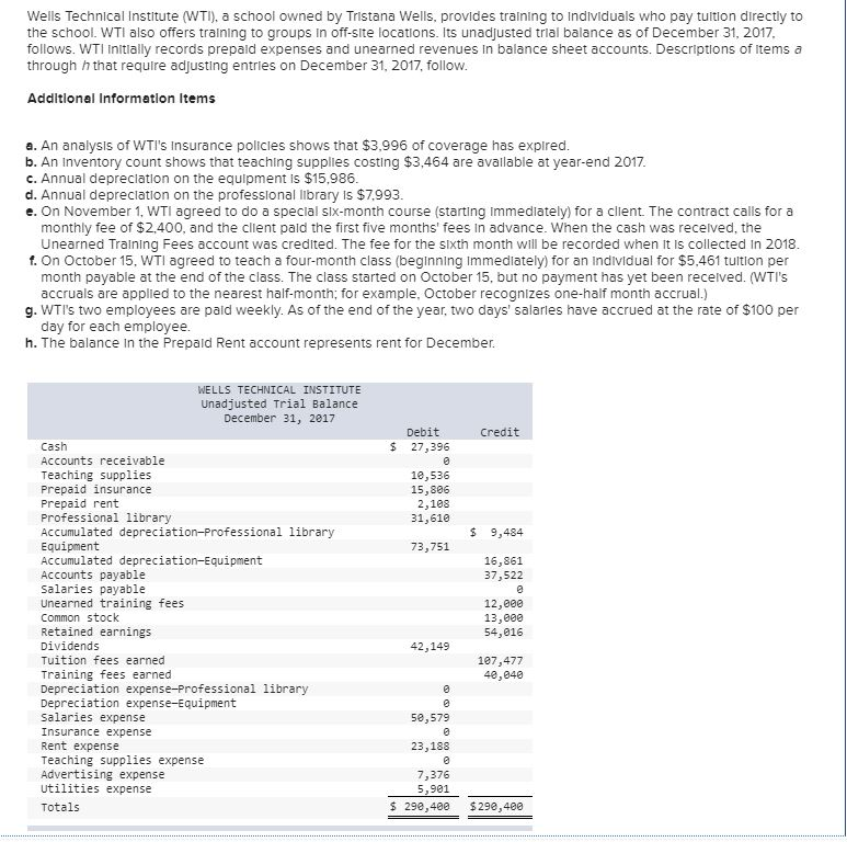 the prepaid asset account at December 31. Step 1: Determine what the