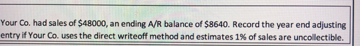ending A/R balance of $11520, and a cr. balance of $115.2 in
