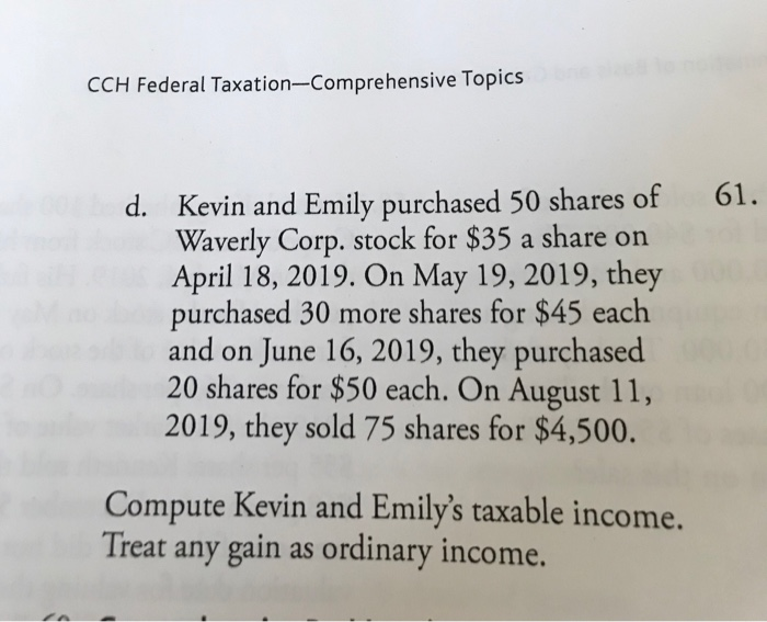 Emily, age 30, during 2019. Kevin pays alimony of $1,000 a month
