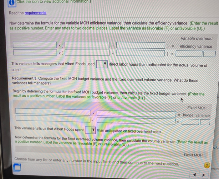 Info ine ver ent ell n The company allocates manufacturing overhead based