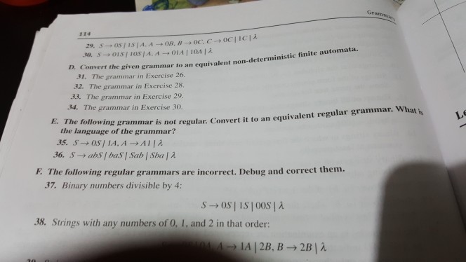 Solve the E question.. Gr 114 D. Con vert the given