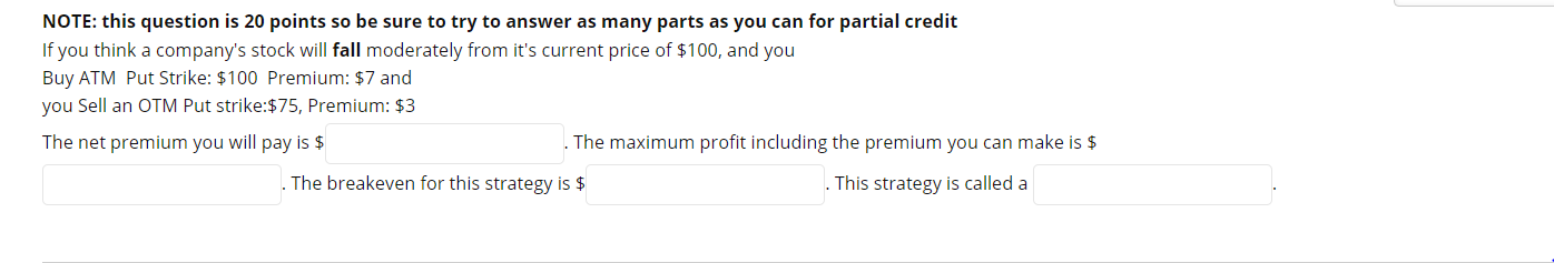  NOTE: this question is 20 points so be sure to try