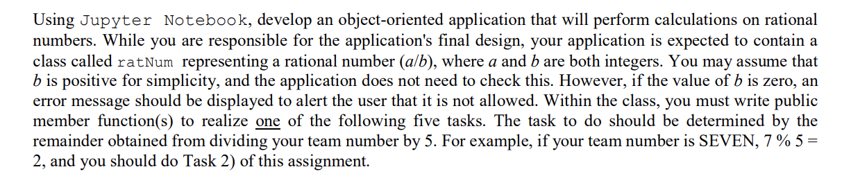  Using Jupyter Notebook, develop an object-oriented application that will perform calculations