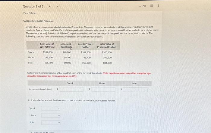  Current Attempt in Progress Oricle Minerals processes materials extracted froin mines.