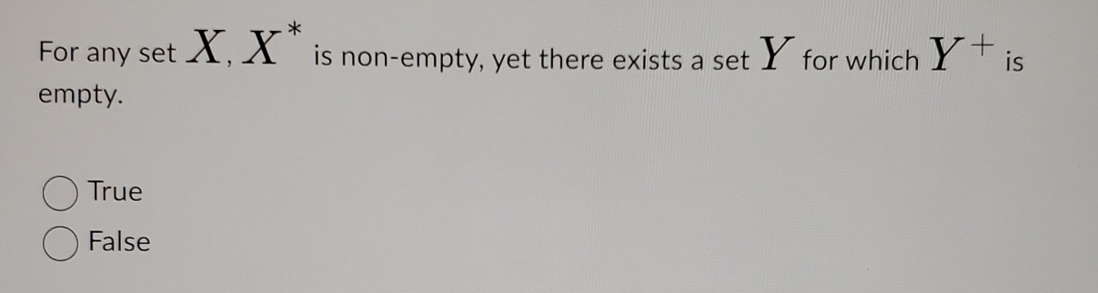  For any set x,x** is non-empty, yet there exists a set