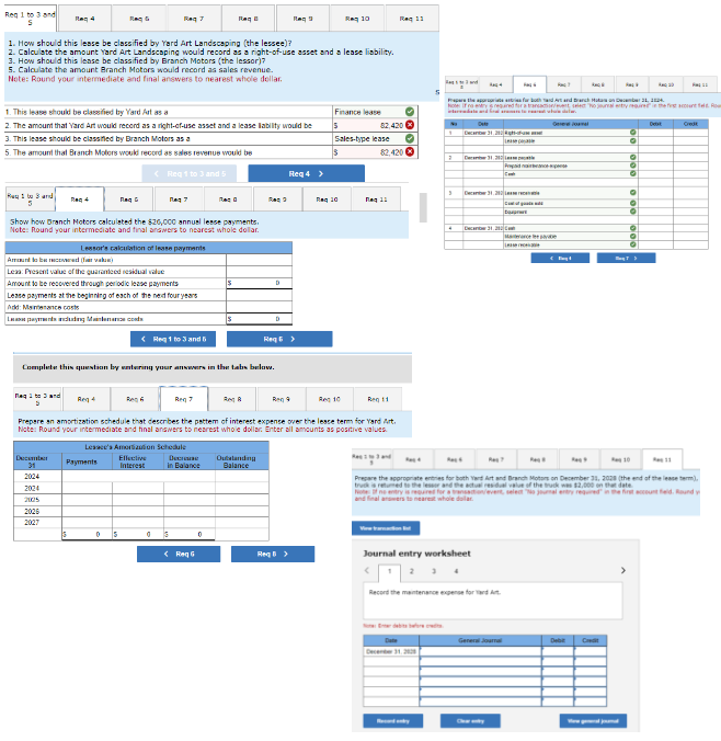  On December 31,2024, Yard Art Landscaping leased a delivery truck from