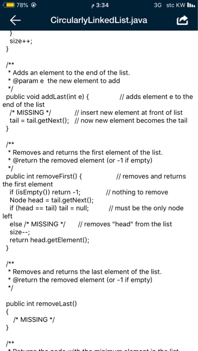 to the class a. public Node getMin i. Task: find the node