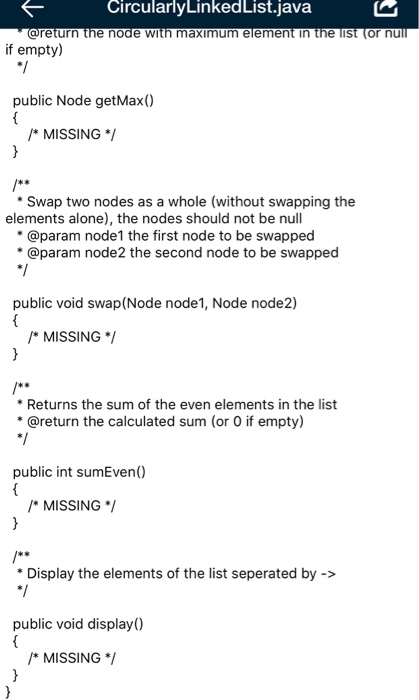 with the minimum element and return it without removing it from the