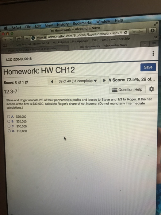  Safarl File Edit View History Bookmarks Window Help Do Homework -