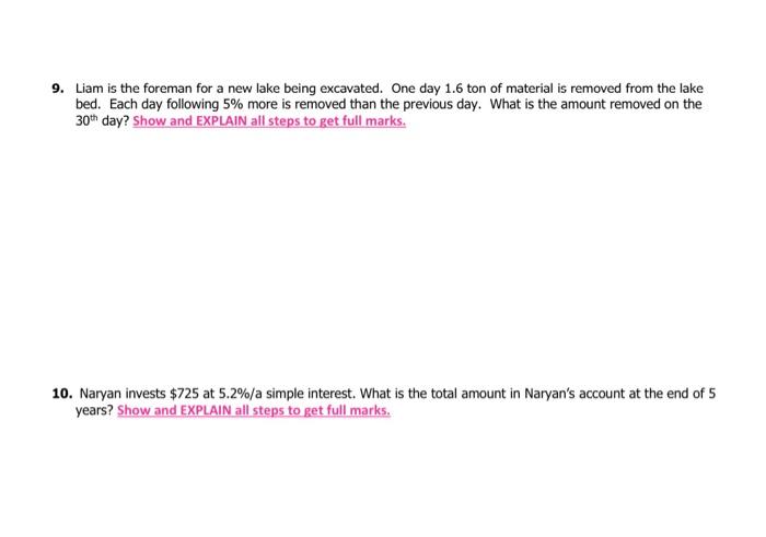 Grade 11 math-financial applications Please answer all Questions as clear and