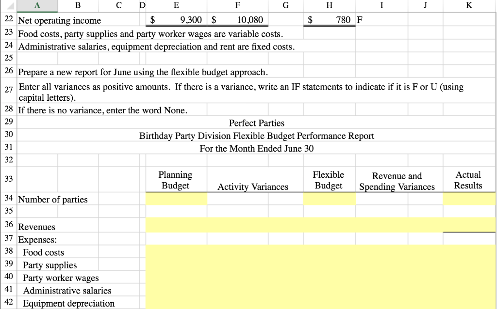 excel formulas for answers Please solve and use excel formulas for answers