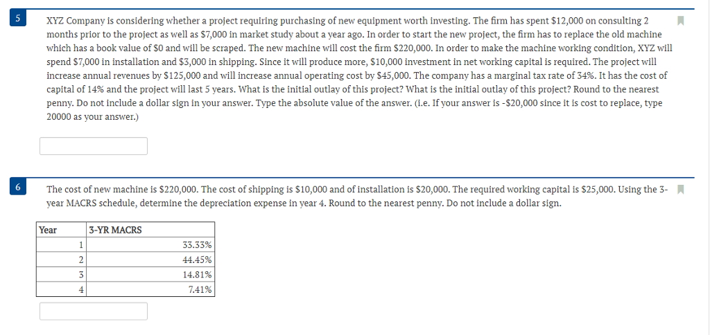  Please solve and explain XYZ Company is considering whether a project