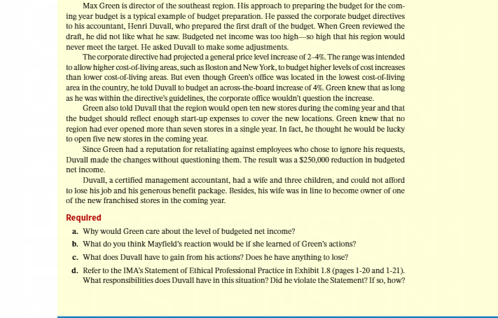 a guide, create a memo to Mayfield from Duvall that addresses the