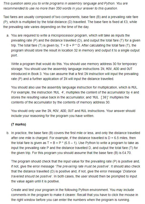  This question asks you to write programs in assembly language and
