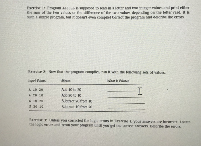  C++ // Program AddSub reads in a letter (A or S)
