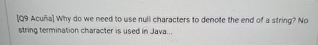  Why do we need to use null characters to denote the