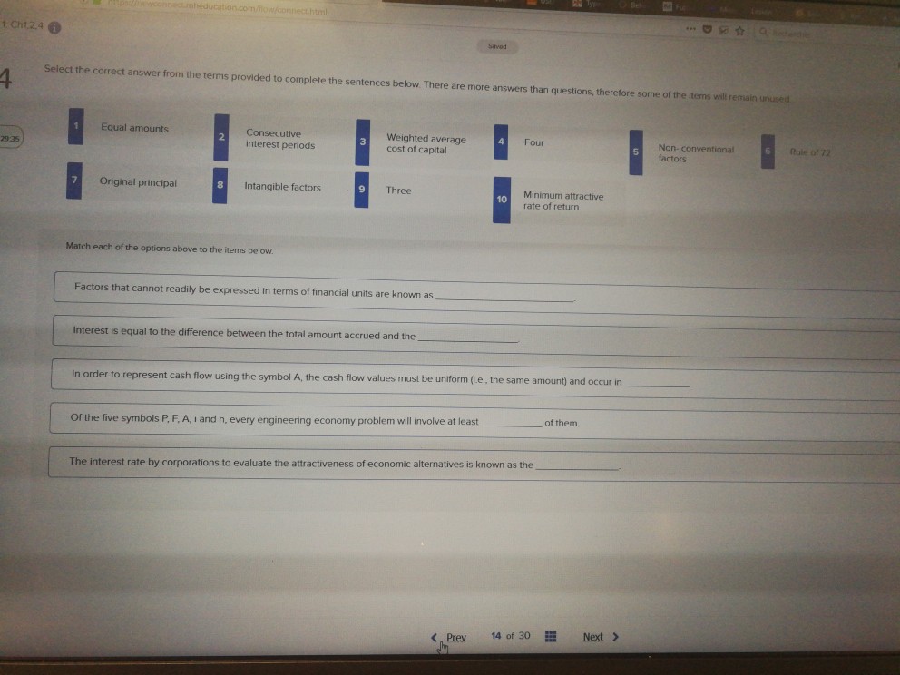 Select the correct answer from the terms provided to complete the
