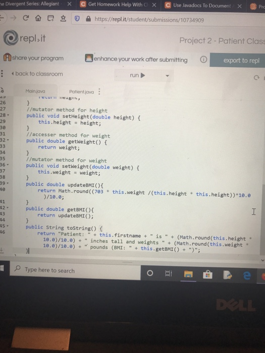 test cases are only meant to refer to the BMI The Divergent