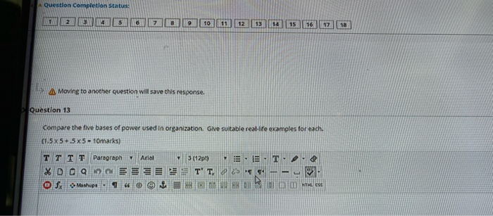  A Question Completion Status: 12 5 10 11 12 13 14
