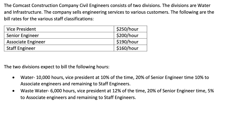  Can you help me with question 2. The Comcast Construction Company