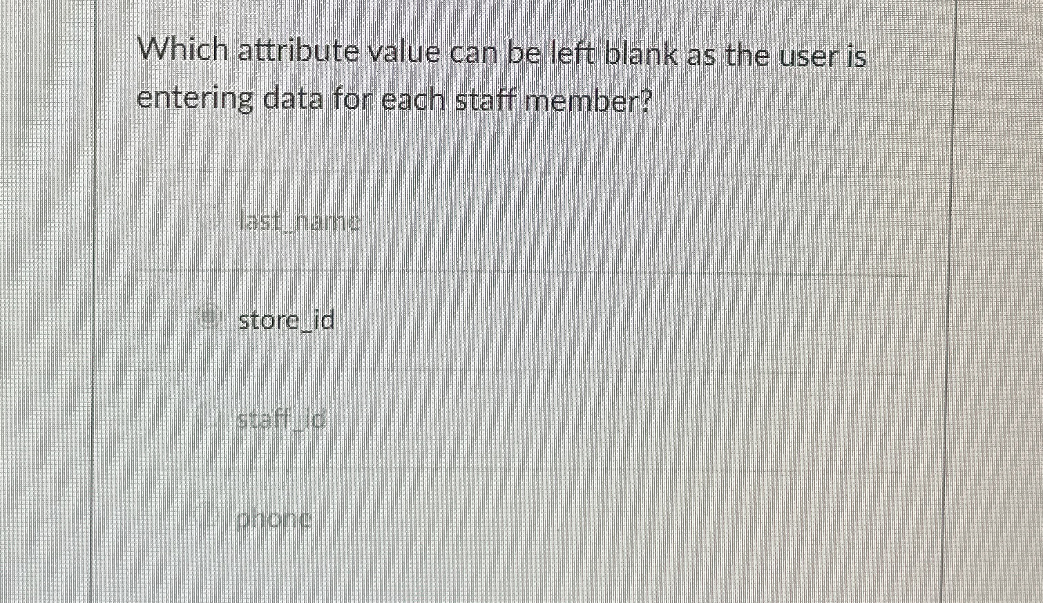  Which attribute value can be left blank as the user is