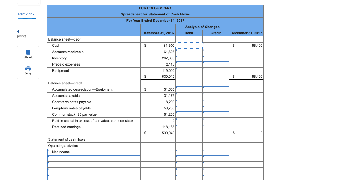 to the questions displayed below.) Part 2 of 2 Forten Company, a