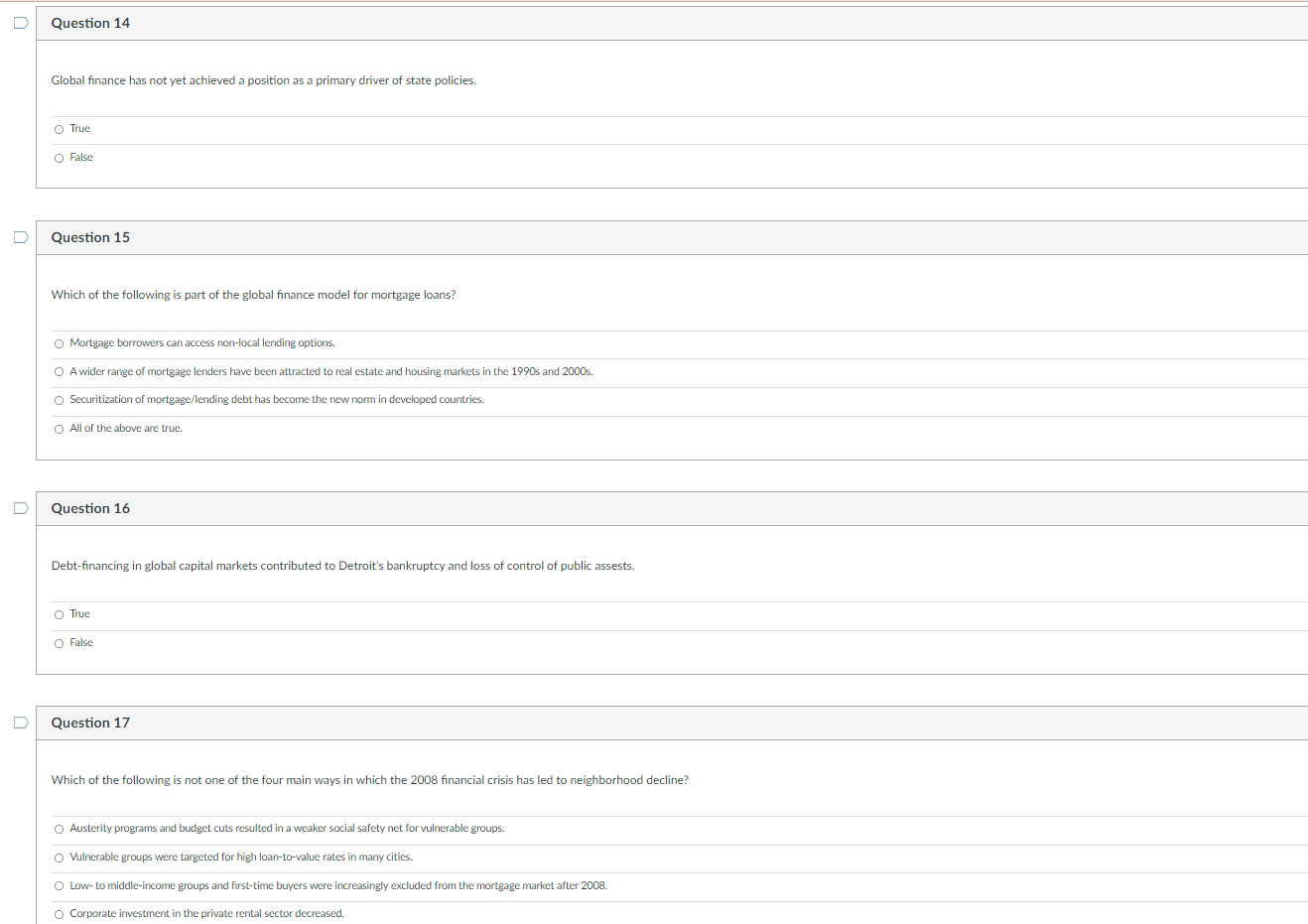 need to finance productive activities, but rather by perceived or actual gains